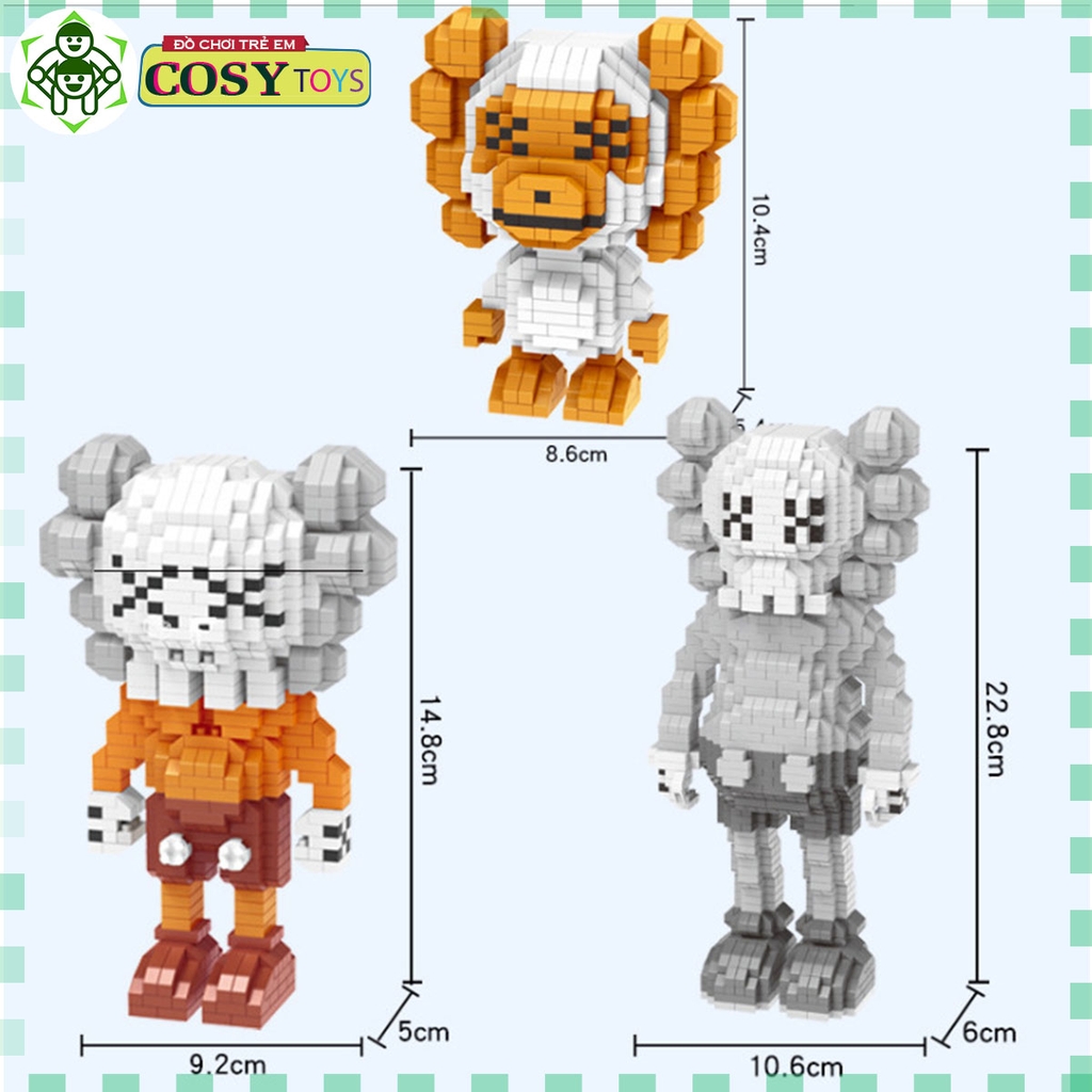 Đồ chơi lắp ghép xếp hình sáng tạo Kaws MOC Model - My Own Creation đủ mẫu mã với hơn 1000 chi tiết