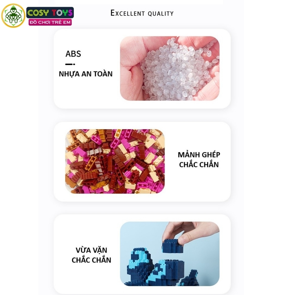 Đồ chơi lắp ghép xếp hình mario đỏ đen cưỡi xe oto với 4700 chi tiết