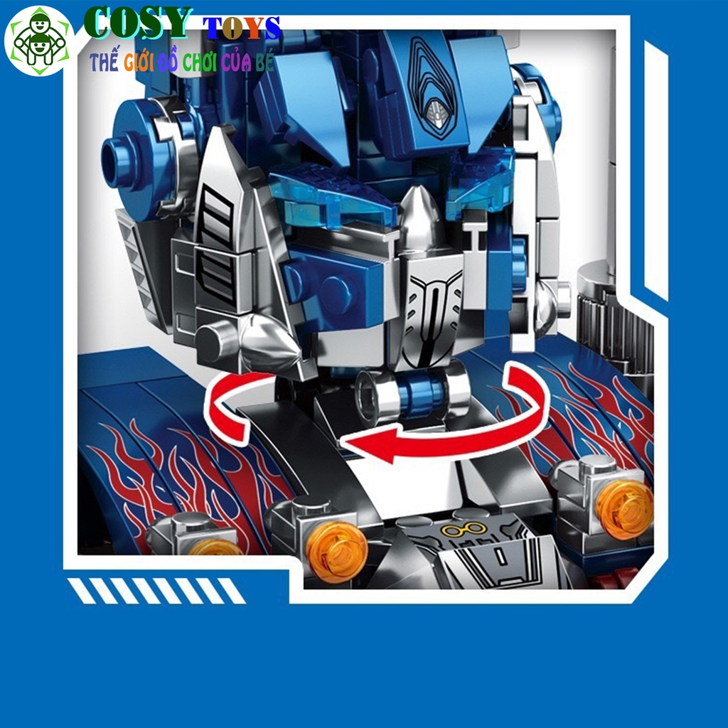 Đồ chơi xếp hình mô hình để bàn của Robot biến hình Transformers Optimus Prime với hơn 425 mảnh ghép