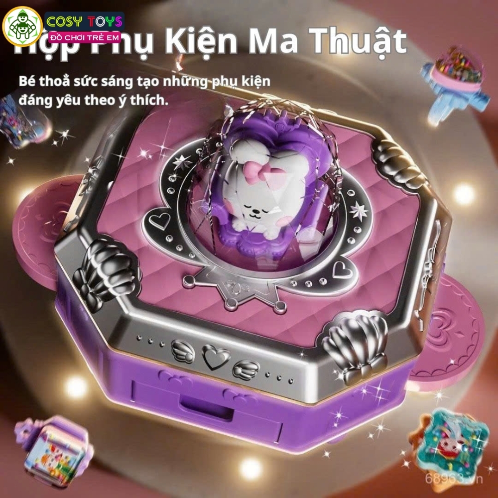 Đồ chơi hộp phụ kiện trang điểm ma thuật 77 chi tiết sáng tạo cho bé