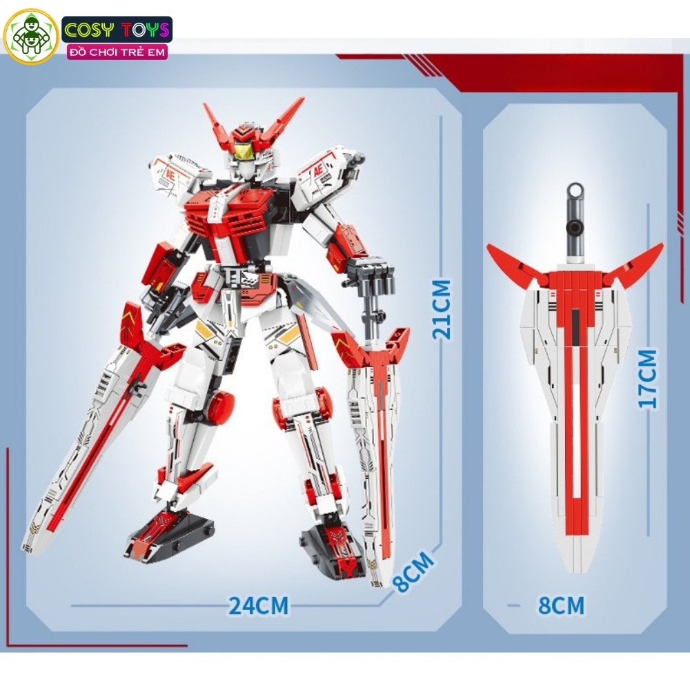 Đồ chơi lắp ghép xếp hình robot Mecha Warior - Universe mẫu mới với kiếm laser 454-457 chi tiết cho bé