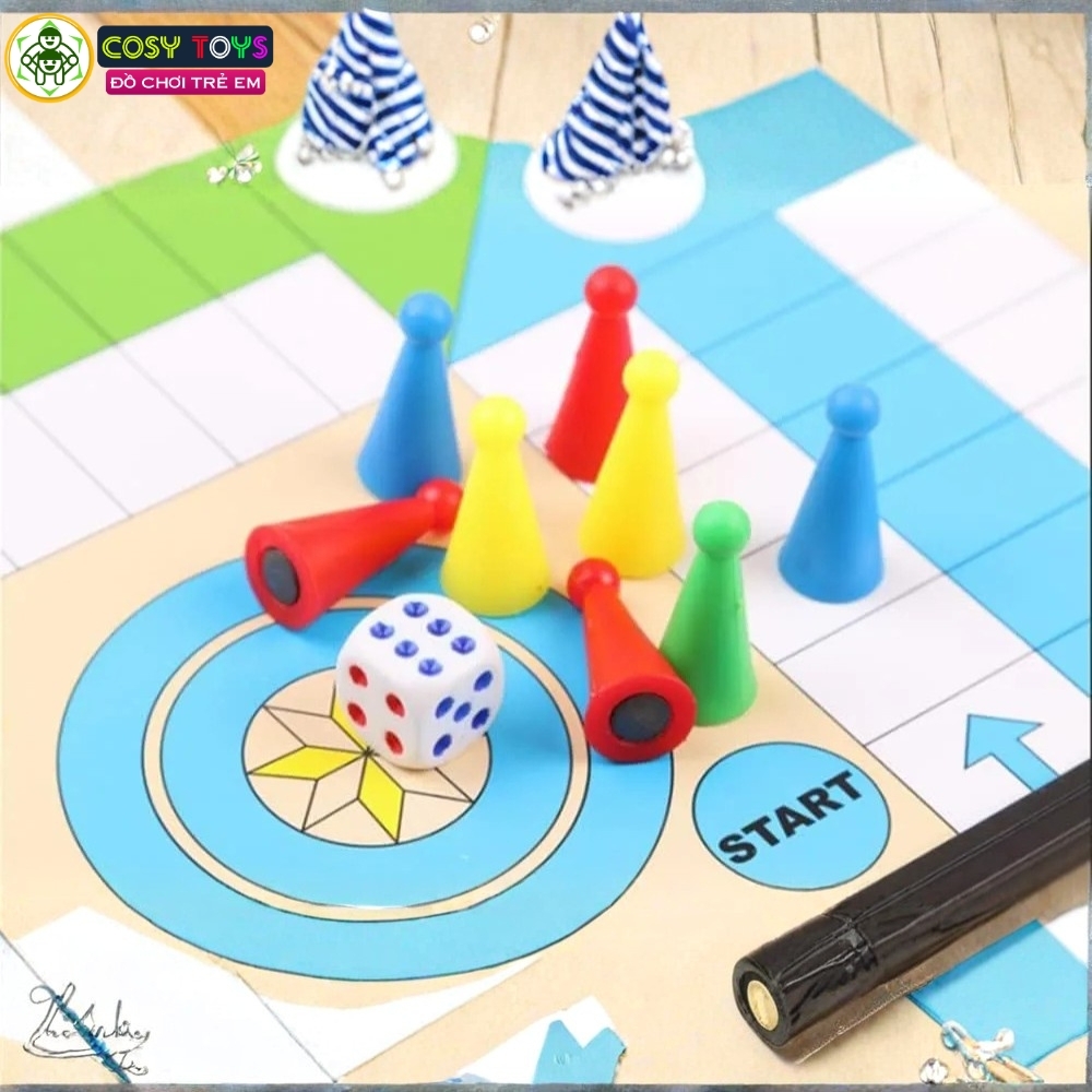 Đồ chơi cờ cá ngựa 3 trong 1 bằng nhựa cao cấp có nam châm hỗ trợ phát triển tư duy cho trẻ