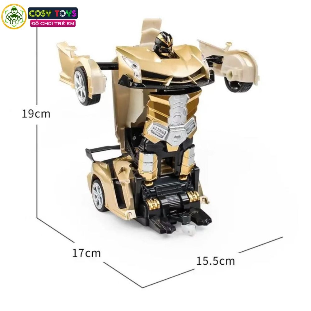 Đồ chơi xe oto cảnh sát biến hình thành robot có điều khiển 4 chiều mẫu mới cho bé