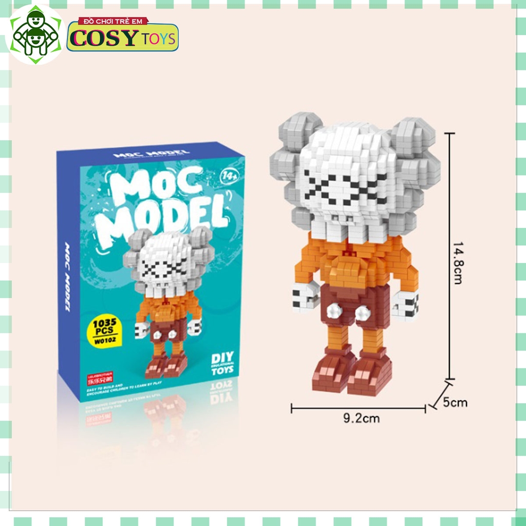 Đồ chơi lắp ghép xếp hình sáng tạo Kaws MOC Model - My Own Creation đủ mẫu mã với hơn 1000 chi tiết