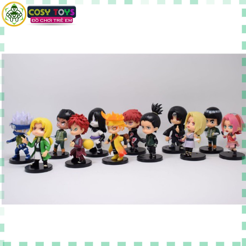 Mô hình đồ chơi - combo12 nhân vật Naruto Sakura Gaara Shikamaru Itachi Kakashi Lee Orochimaru Tsunade... - Naruto