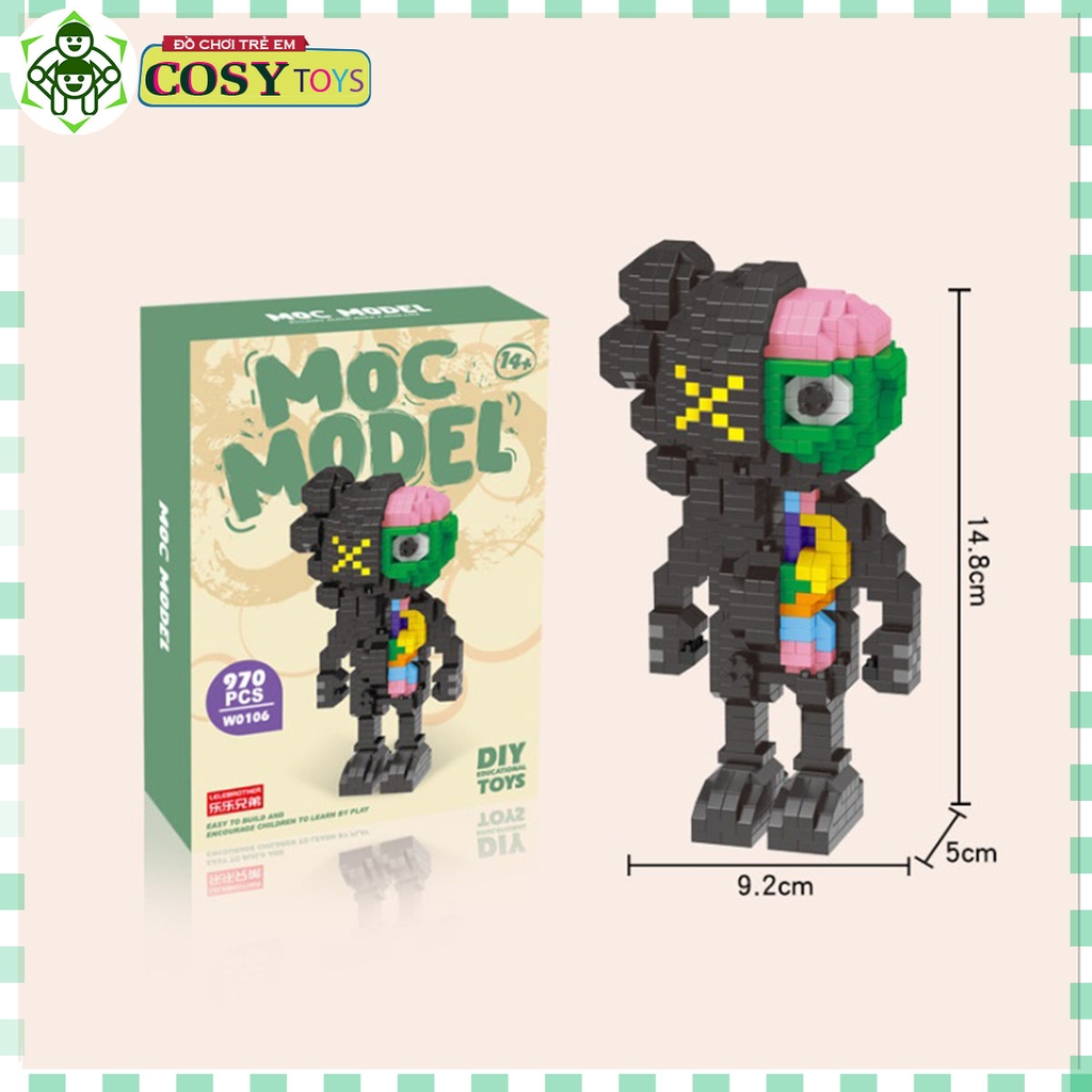 Đồ chơi lắp ghép xếp hình sáng tạo Kaws MOC Model - My Own Creation đủ mẫu mã với hơn 1000 chi tiết