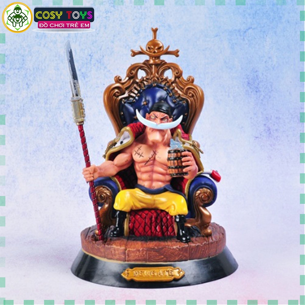 Mô hình đồ chơi - Tứ Hoàng Râu Trắng ngồi ghế  có 2 mặt thay thế- One Piece - Có Hộp Màu