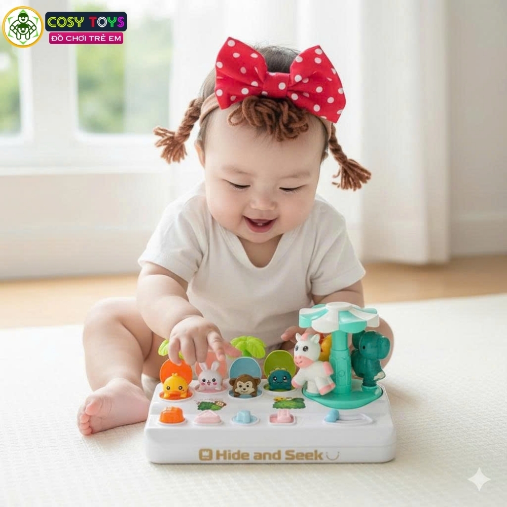 Đồ chơi vòng quay bất ngờ lật mở 2 trong 1 vui nhộn, sáng tạo và tư duy dành cho các bé từ 1-3 tuổi trở lên
