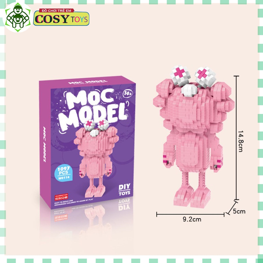 Đồ chơi lắp ghép xếp hình sáng tạo Kaws MOC Model - My Own Creation đủ mẫu mã với hơn 1000 chi tiết