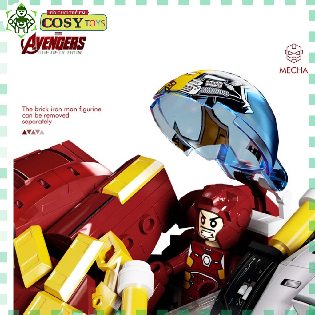 Đồ chơi lắp ghép xếp hình Iron Man trong bộ giáp kết hợp với  hơn 1203 chi tiết