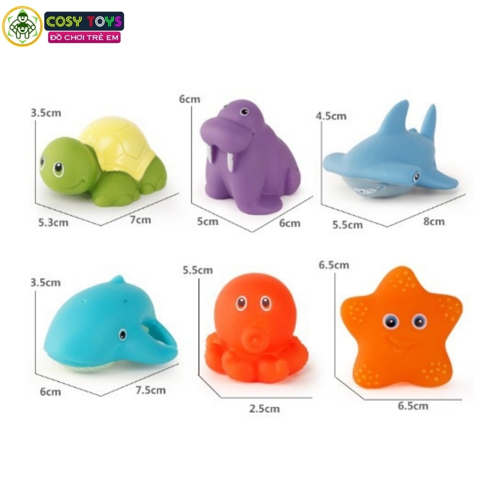 Đồ chơi nhà tắm các con vật phun nước và vợt hoạt hình vui nhộn cho bé vui tắm mỗi ngày