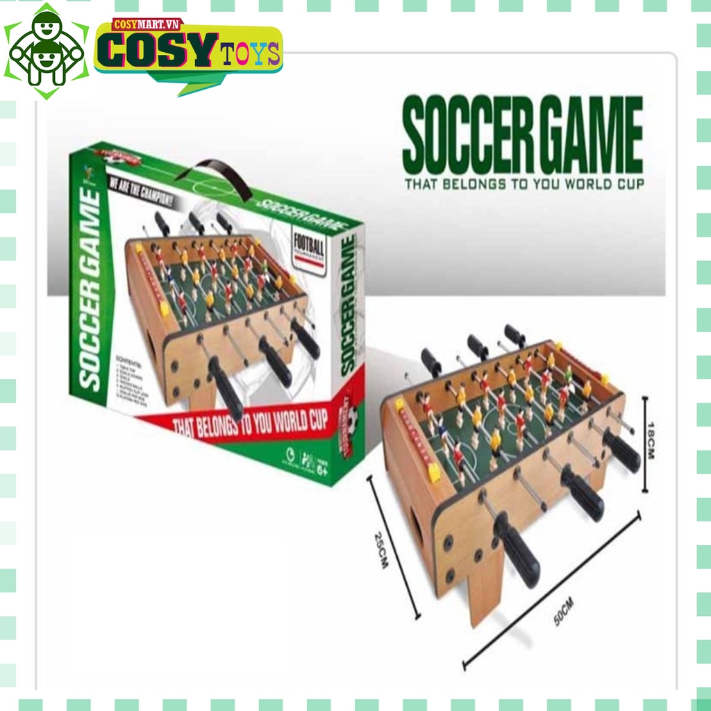 Bàn bóng đá bi lắc socer game cỡ lớn (size 60cm) bằng gỗ cho bé