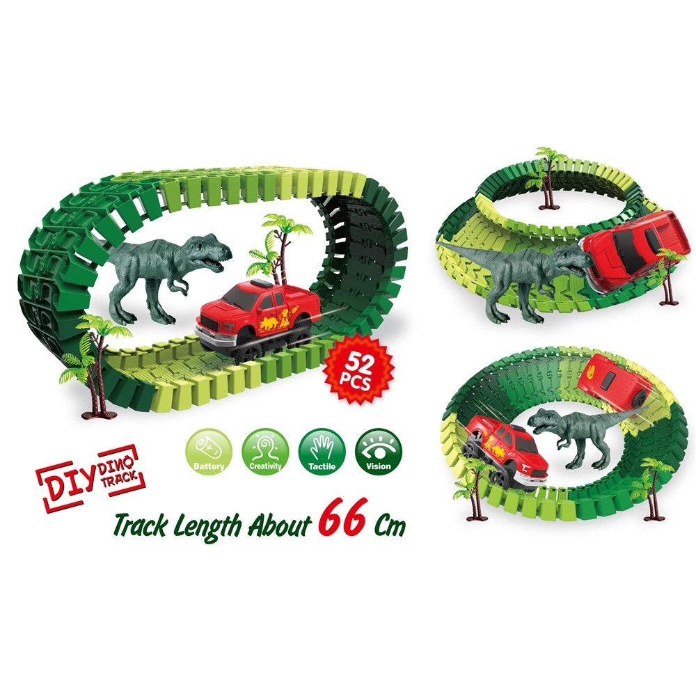 Đồ chơi mô hình lắp ráp đường ray khủng long cỡ lớn với 146 chi tiết cho bé