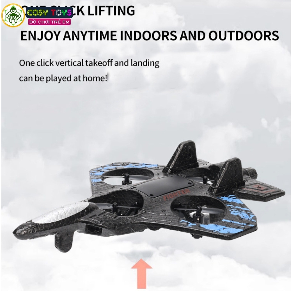Đồ chơi mô hình máy bay điều khiển từ xa bằng xốp mẫu mới với 4 cánh lớn, có nhào lộn 360 độ cho bé