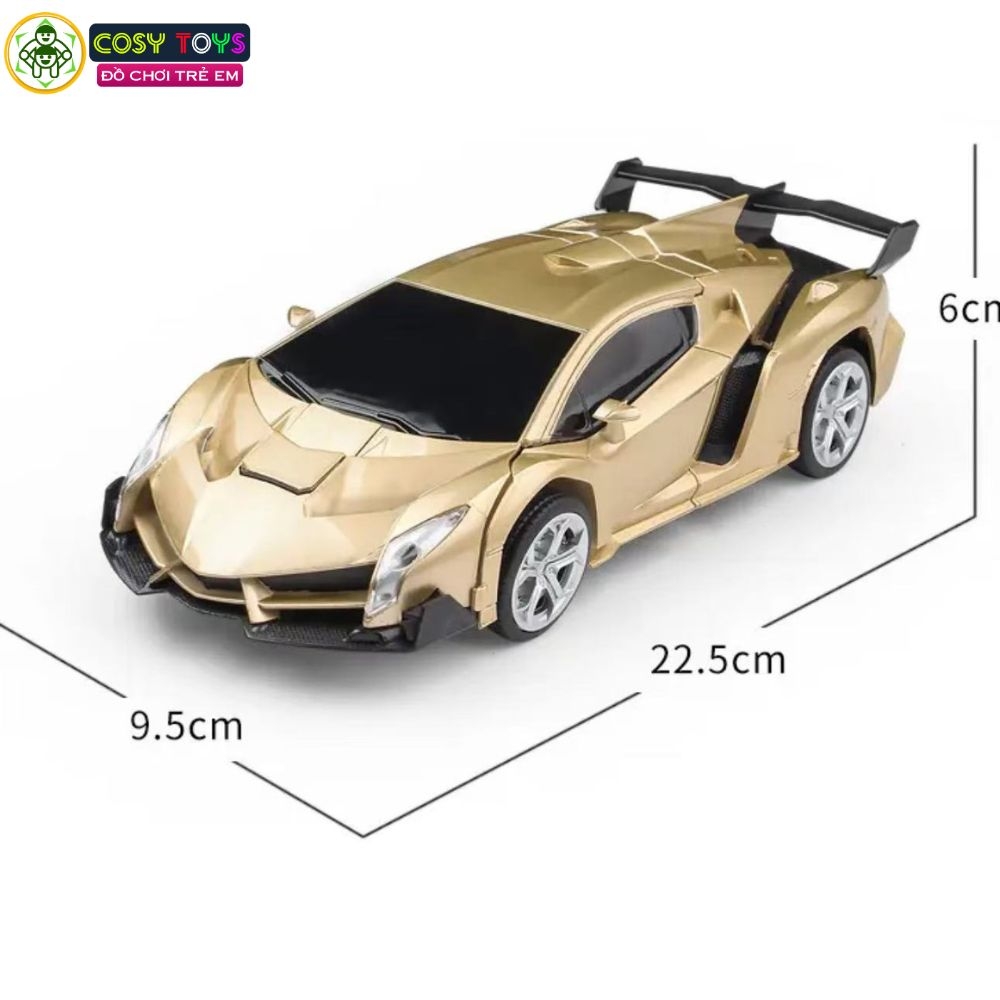 Đồ chơi xe oto cảnh sát biến hình thành robot có điều khiển 4 chiều mẫu mới cho bé