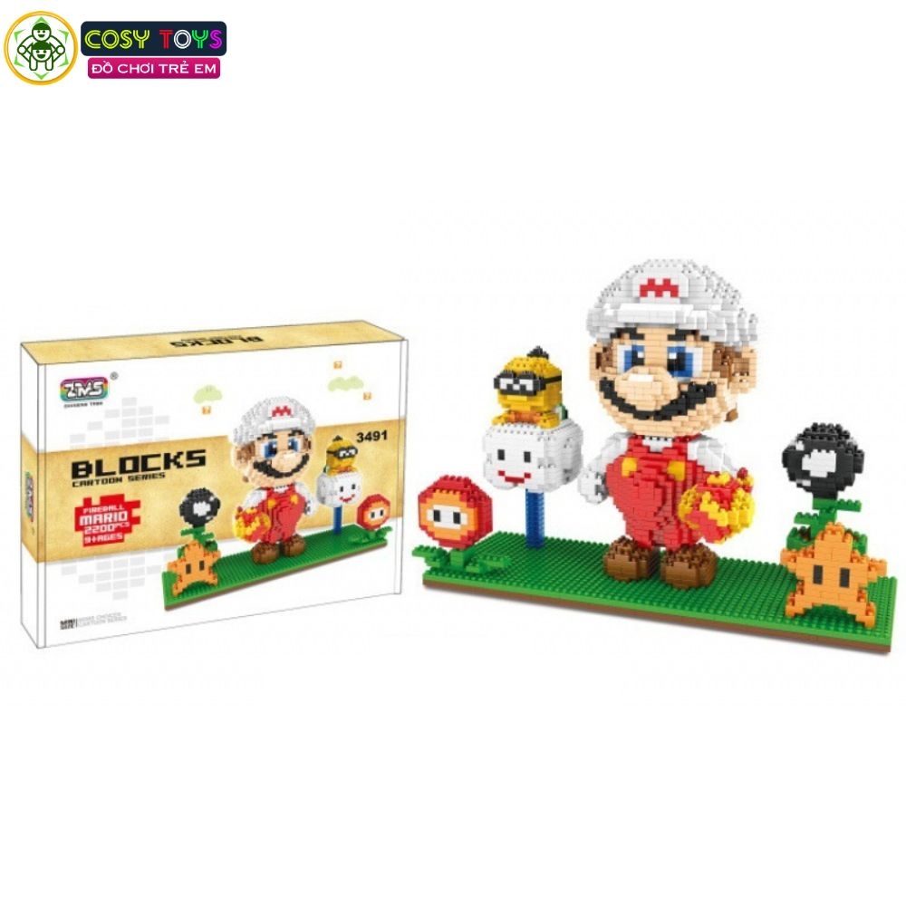Đồ chơi lắp ghép xếp hình các nhân vật trong game Mario với 2000-2200 chi tiết