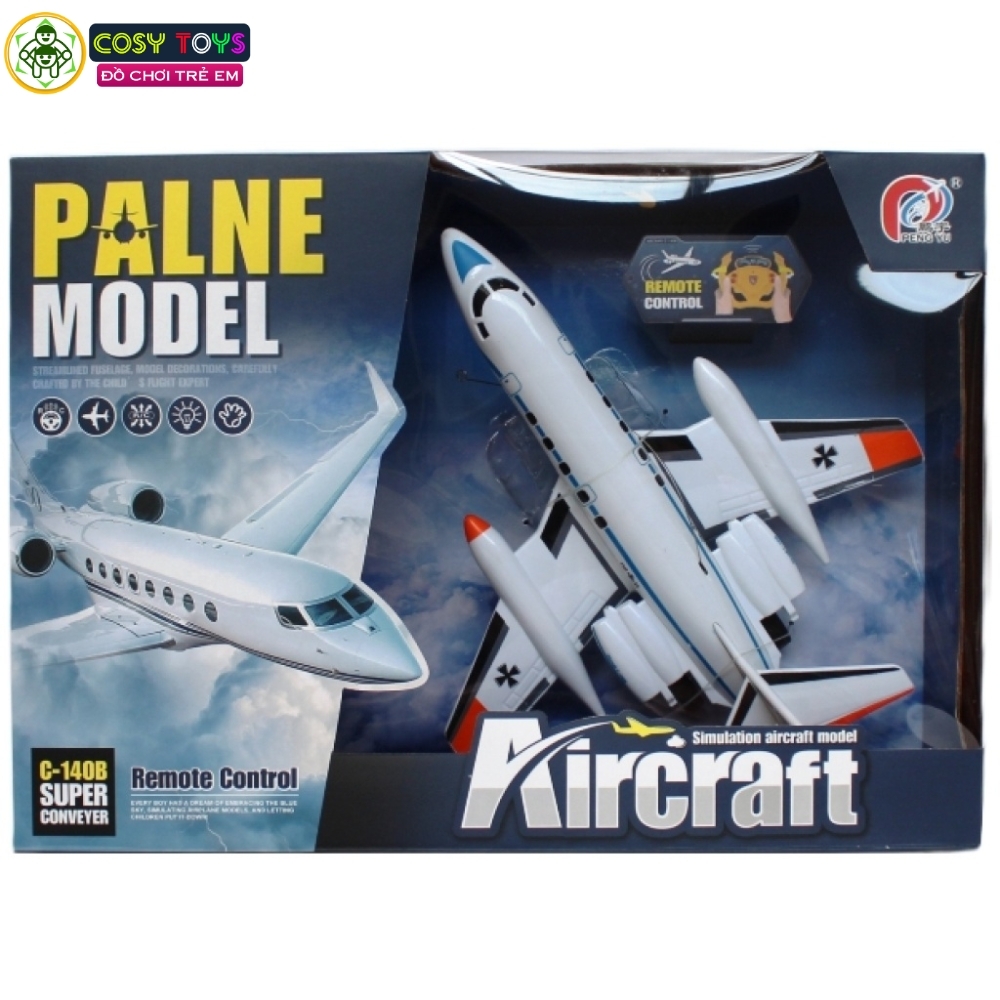 Đồ chơi mô hình máy bay vận tải cỡ lớn có điều khiển từ xa, kèm nhạc và đèn cho bé