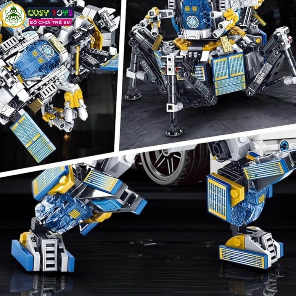 Đồ chơi lắp ghép xếp hình robot thám hiểm không gian 3 trong 1 với 586 chi tiết