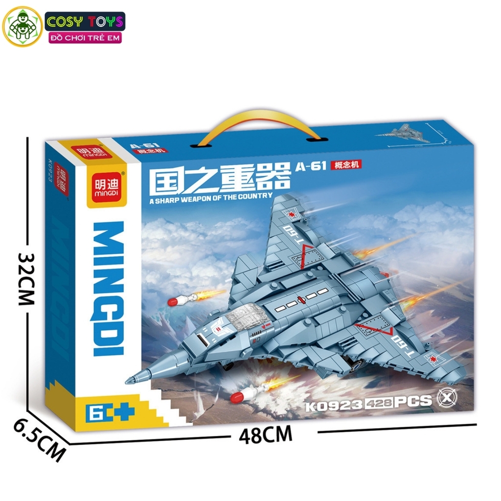 Đồ chơi lắp ghép xếp hình các loại máy bay tiêm kích, vận tải phản lực đủ mẫu với 428-438-421 mảnh ghép