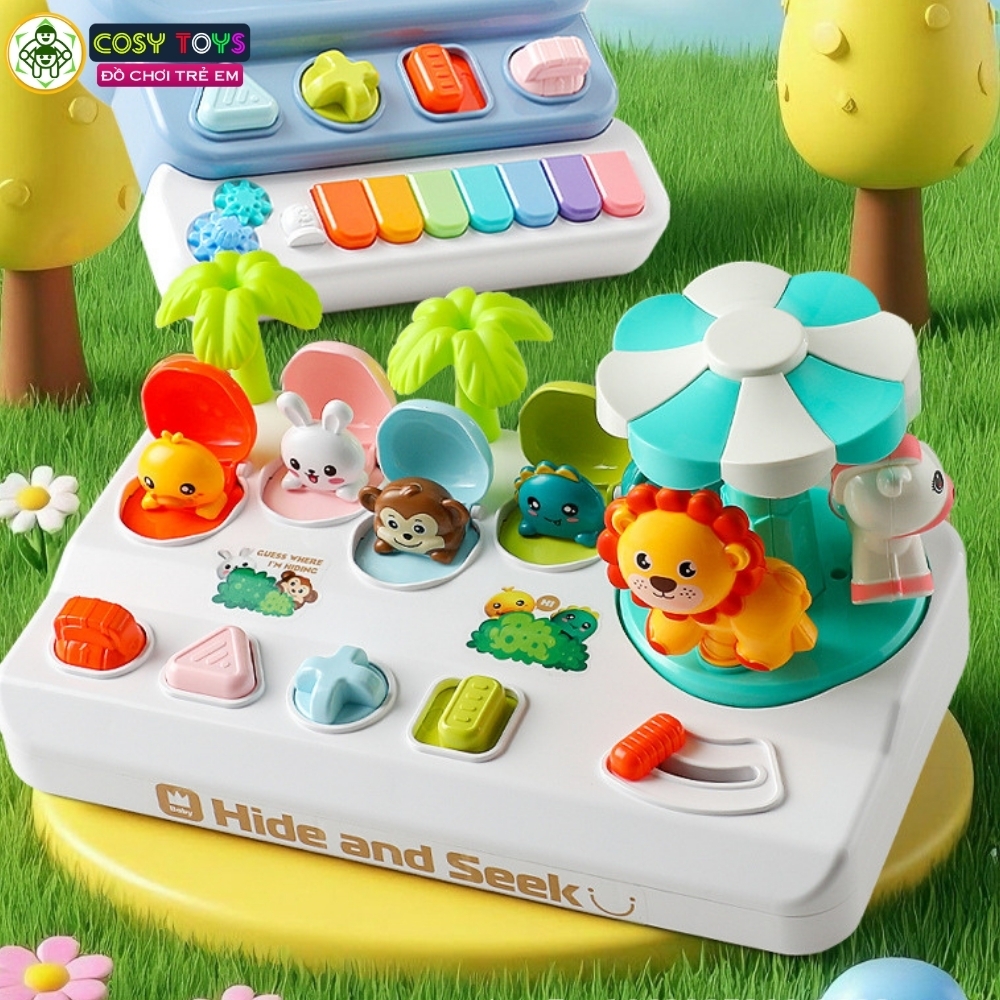 Đồ chơi vòng quay bất ngờ lật mở 2 trong 1 vui nhộn, sáng tạo và tư duy dành cho các bé từ 1-3 tuổi trở lên