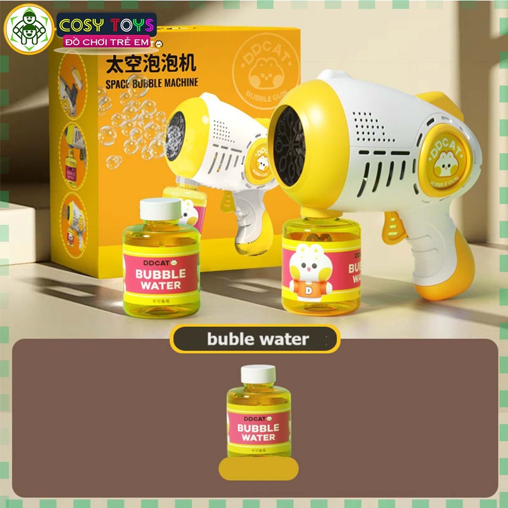 Đồ chơi bắn bong bóng xà phòng chạy pin với 8 ống tạo bong bóng đủ màu sắc cho bé