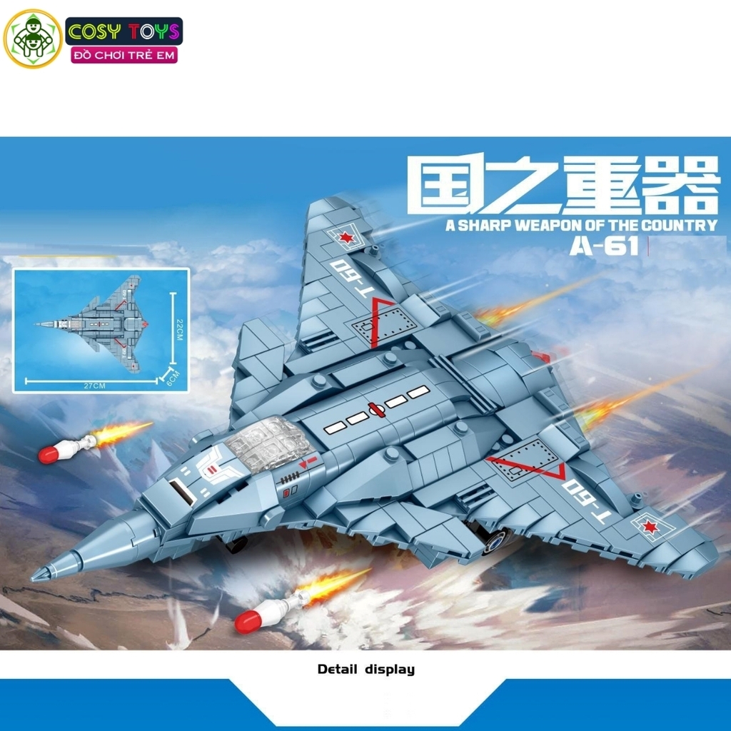 Đồ chơi lắp ghép xếp hình các loại máy bay tiêm kích, vận tải phản lực đủ mẫu với 428-438-421 mảnh ghép