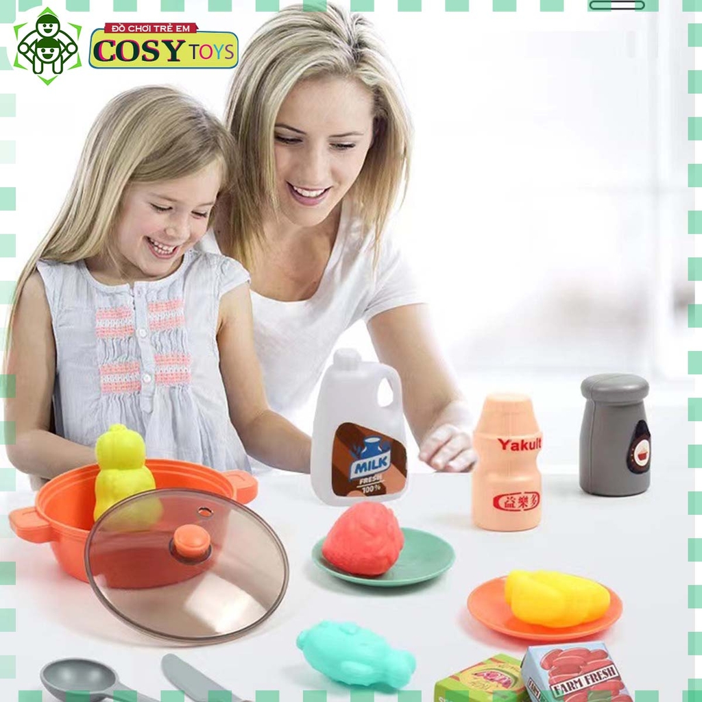 Đồ chơi mô hình nhà bếp với các đồ dùng nấu ăn, bếp nướng, lò vi sóng...kèm hiệu ứng đèn nhạc cho bé khi chơi