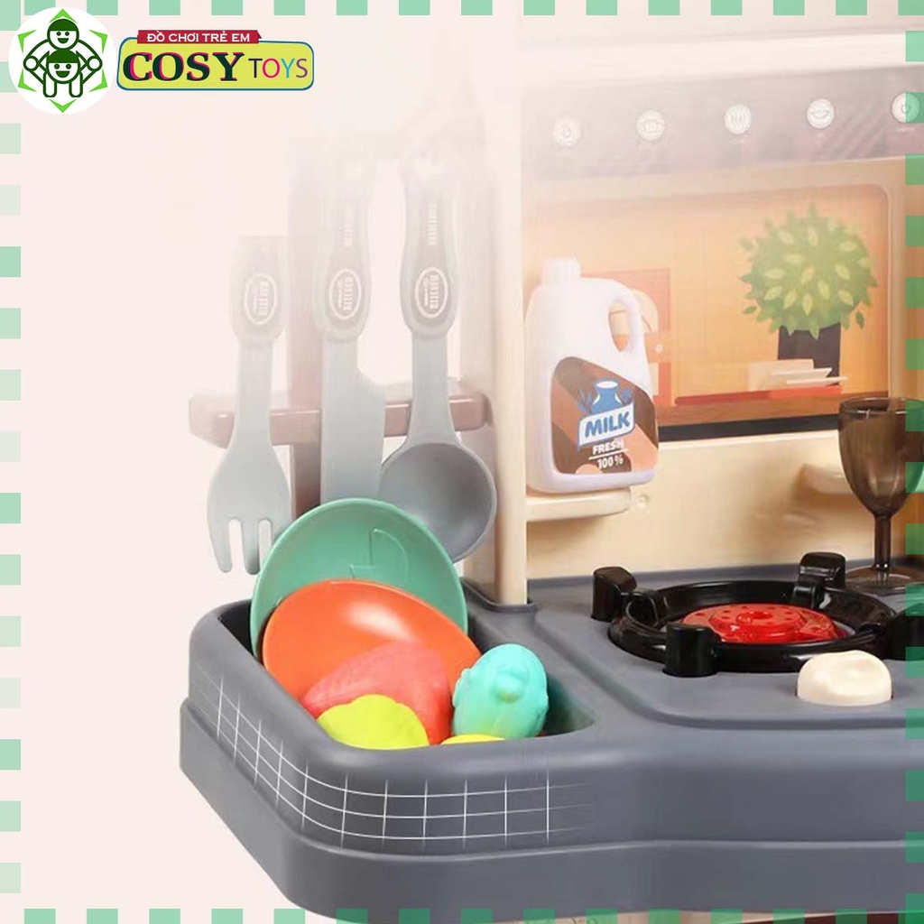 Đồ chơi mô hình nhà bếp với các đồ dùng nấu ăn, bếp nướng, lò vi sóng...kèm hiệu ứng đèn nhạc cho bé khi chơi