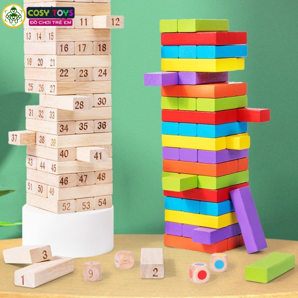 Bộ đồ chơi rút gỗ đủ mẫu: gỗ số, gỗ màu và gỗ nhân vật cho bé