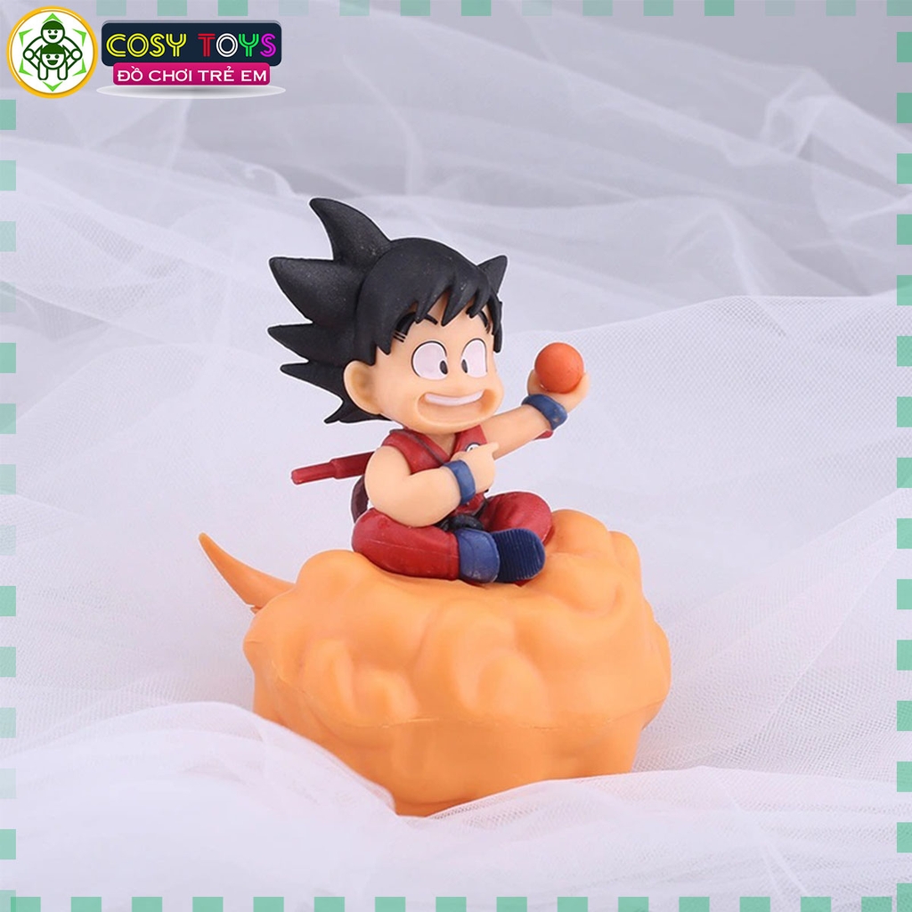 Mô Hình DragonBall Songoku ngồi mây cầm ngọc rồng cao 12cm , Figure Dragonball