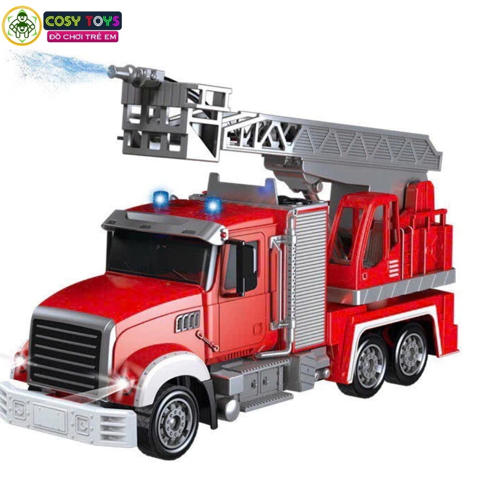 Đồ chơi xe cứu hỏa có điều khiển từ xa 4 chiều, có đèn và nhạc khi chơi cho bé