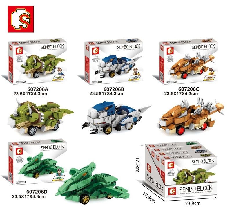 Đồ chơi Đồ chơi lắp ghép xếp hình xe đua khủng long xanh có trớn với 151 mảnh ghép
