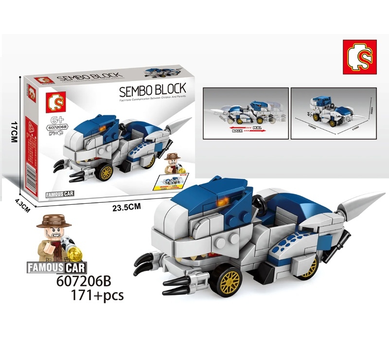 Đồ chơi Đồ chơi lắp ghép xếp hình xe đua khủng long xanh có trớn với 151 mảnh ghép