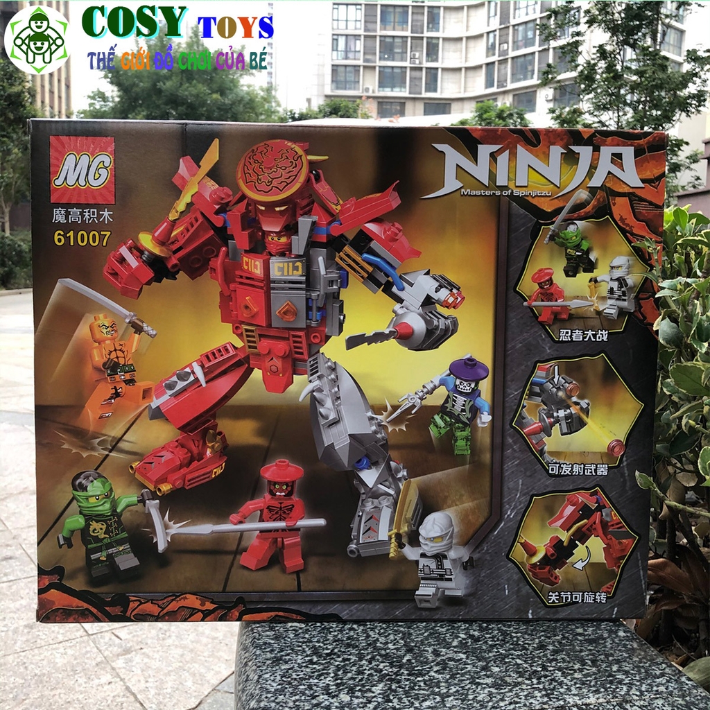 Đồ chơi lắp ghép xếp hình Ninjago giáp hợp thể của Kai và Cole với hơn 400 chi tiết