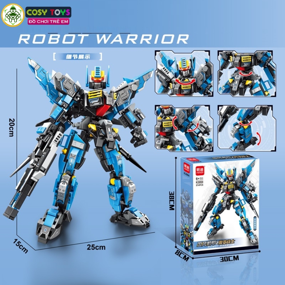 Đồ chơi lắp ghép xếp hình robot Mecha Warior và Universe kèm đôi cánh và kiếm laser với hơn 853 - 459 -574 chi tiết cho bé