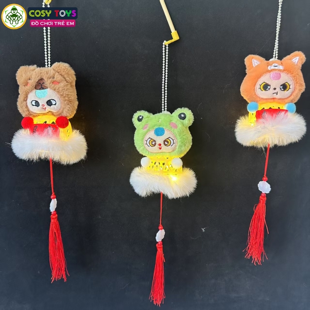 Đồ chơi lồng đèn trung thu nhân vật hoạt hình babythree có đèn và tay cầm nhiều màu sắc cho bé