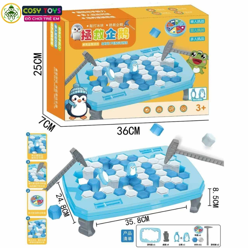 Đồ chơi búa đập phá băng chim cánh cụt vui nhộn cho bé