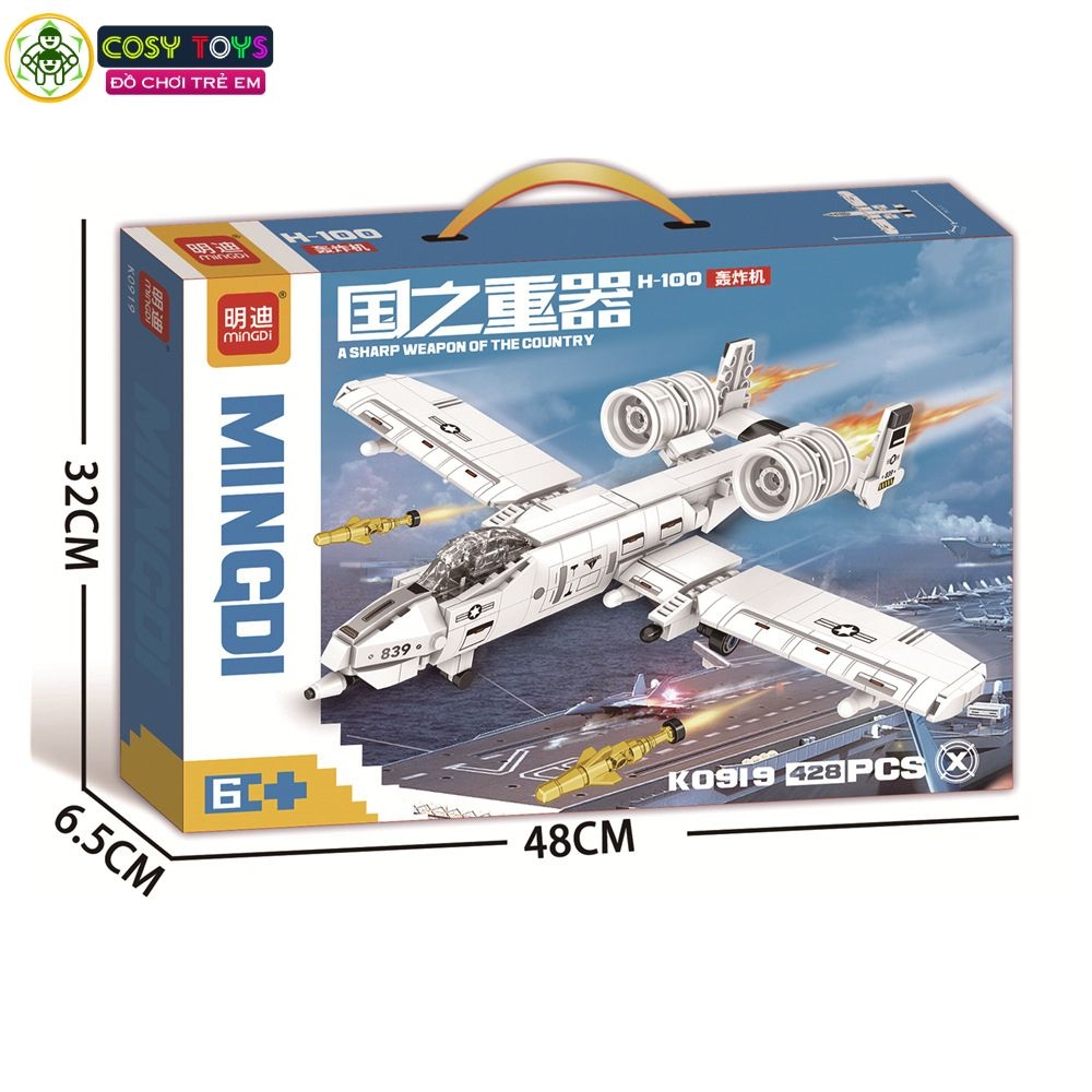 Đồ chơi lắp ghép xếp hình các loại máy bay tiêm kích, vận tải phản lực đủ mẫu với 428-438-421 mảnh ghép