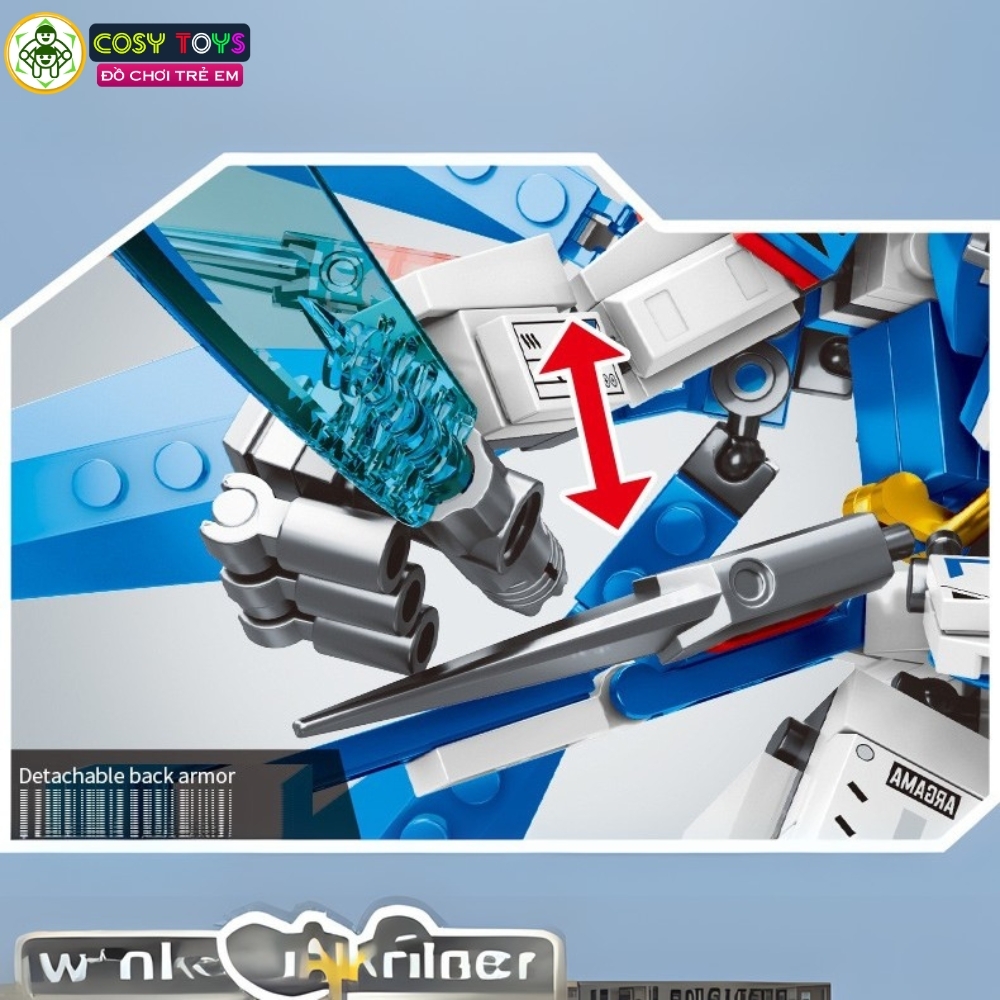 Đồ chơi lắp ghép xếp hình robot Mecha Warior và Universe kèm đôi cánh và kiếm laser với hơn 853 - 459 -574 chi tiết cho bé