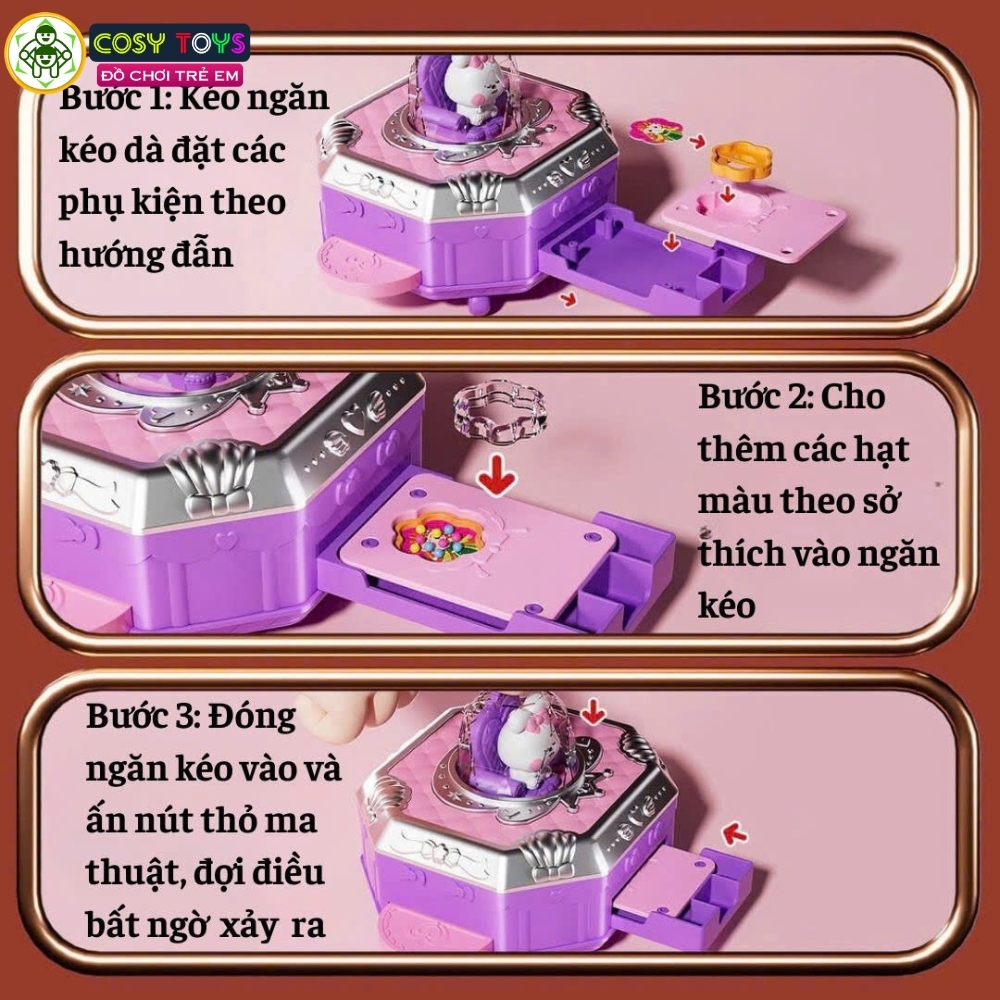 Đồ chơi hộp phụ kiện trang điểm ma thuật 77 chi tiết sáng tạo cho bé