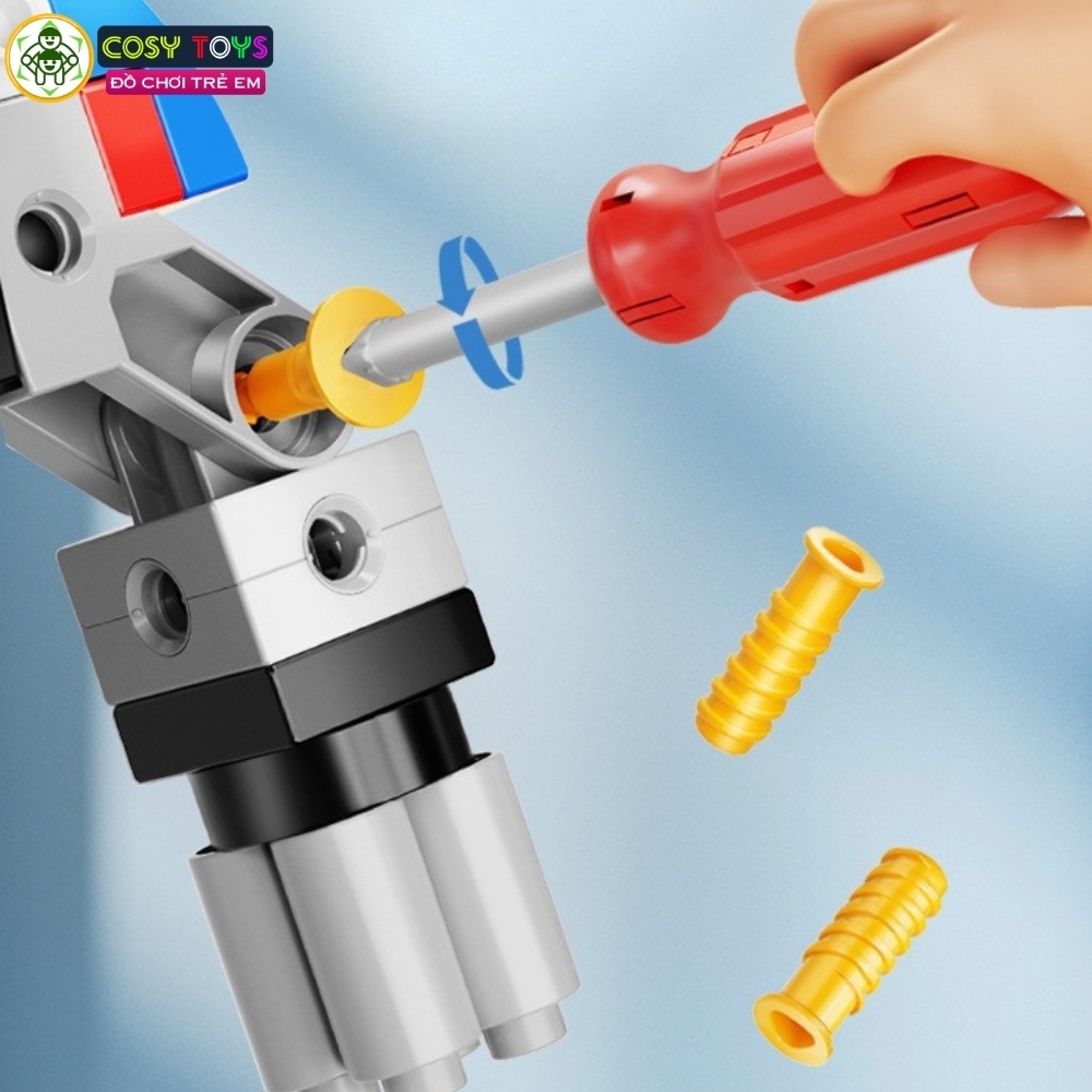 Đồ chơi lắp ghép xếp hình lắp ráp biến hình giao thông người máy duplo với hơn 172 chi tiết cho bé