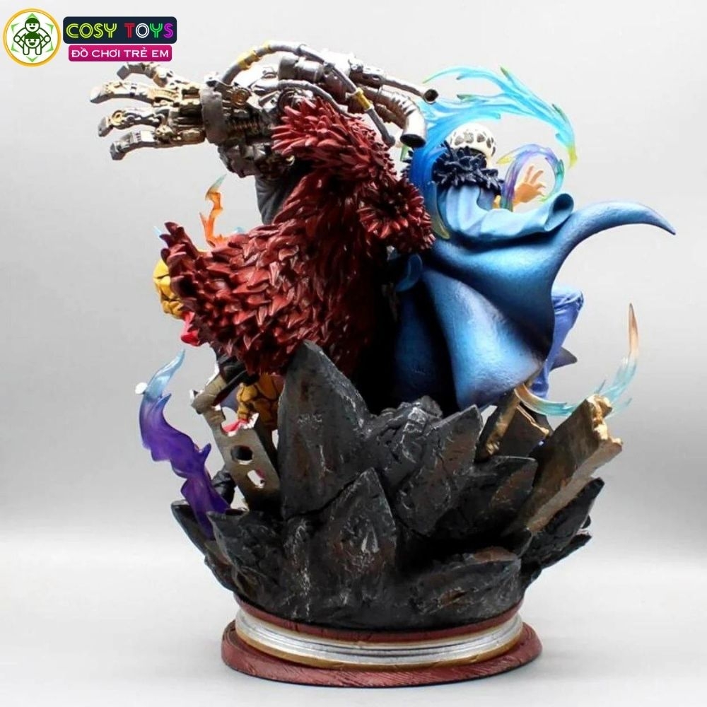 Mô hình One Piece bộ ba siêu tân tinh Luffy , LAW , Kid đại chiến pháo đài Kaido - cao 20cm - nặng 1kg , Figure OnePiece
