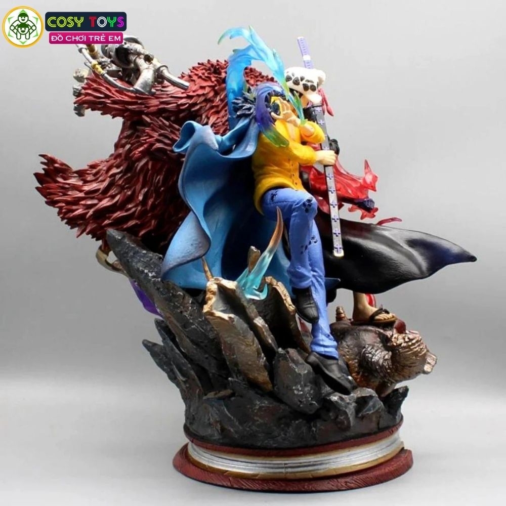 Mô hình One Piece bộ ba siêu tân tinh Luffy , LAW , Kid đại chiến pháo đài Kaido - cao 20cm - nặng 1kg , Figure OnePiece