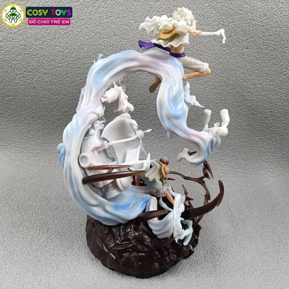 Mô hình OnePiece Luffy Gear 5 Trạng thái chiến đấu và đấm đất siêu ngầu- cao 23cm nặng 830g , Figure OnePiece - Full Box