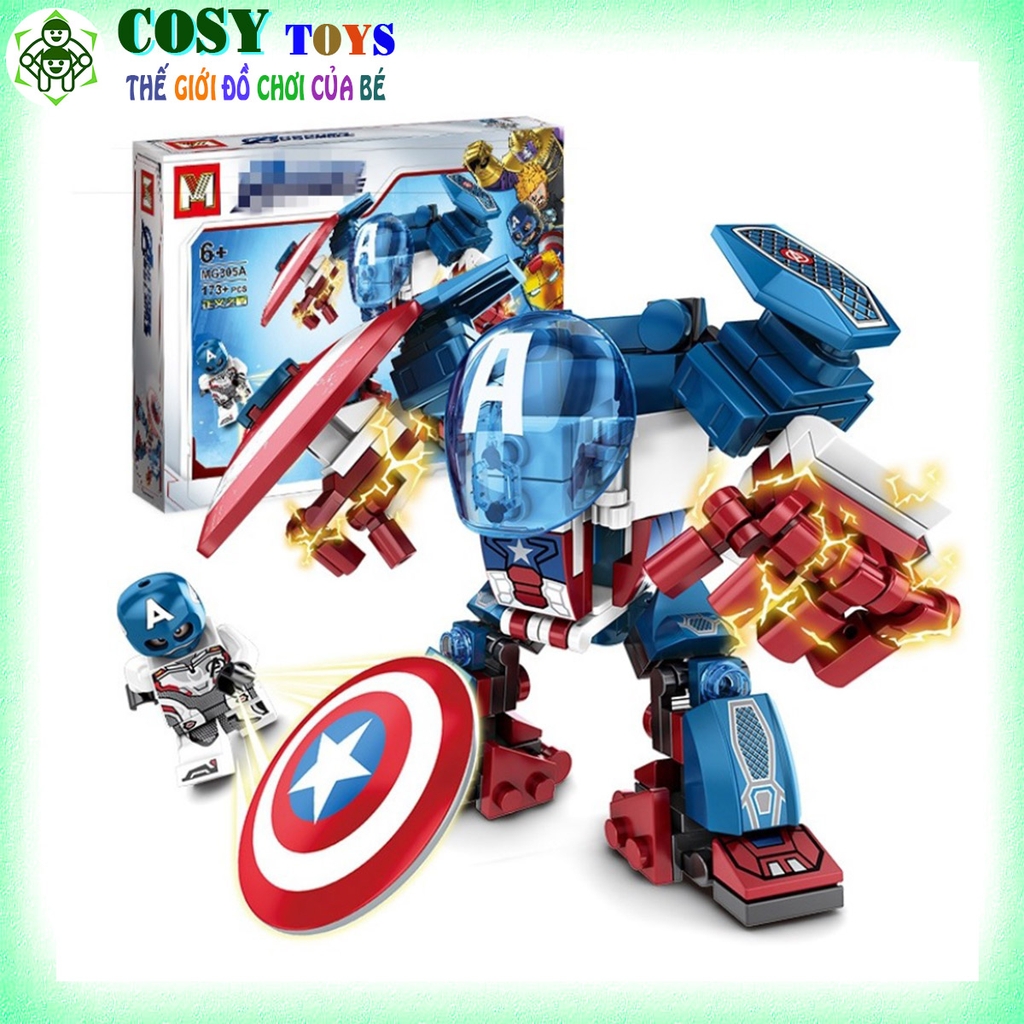 Đồ chơi lắp ghép xếp hình các Siêu anh hùng Avenger chiến đấu với 164-195 pics