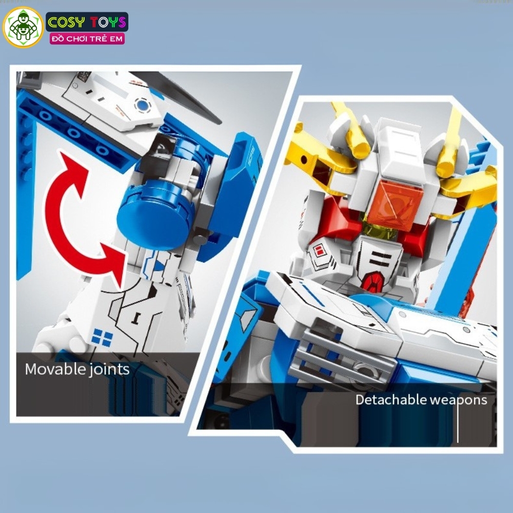 Đồ chơi lắp ghép xếp hình robot Mecha Warior và Universe kèm đôi cánh và kiếm laser với hơn 853 - 459 -574 chi tiết cho bé