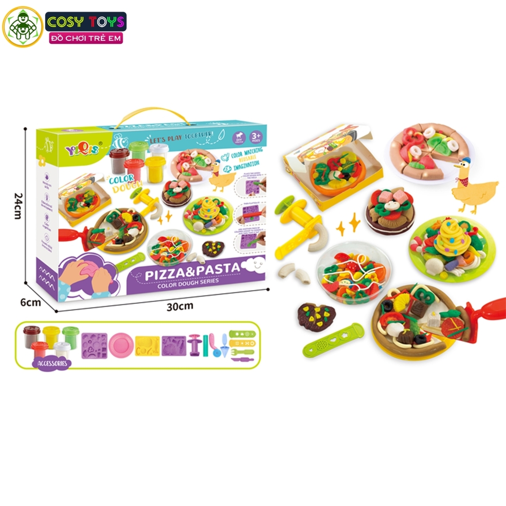 Đồ chơi đất nặn làm bánh pizza và các mẫu bánh ngọt cho bé