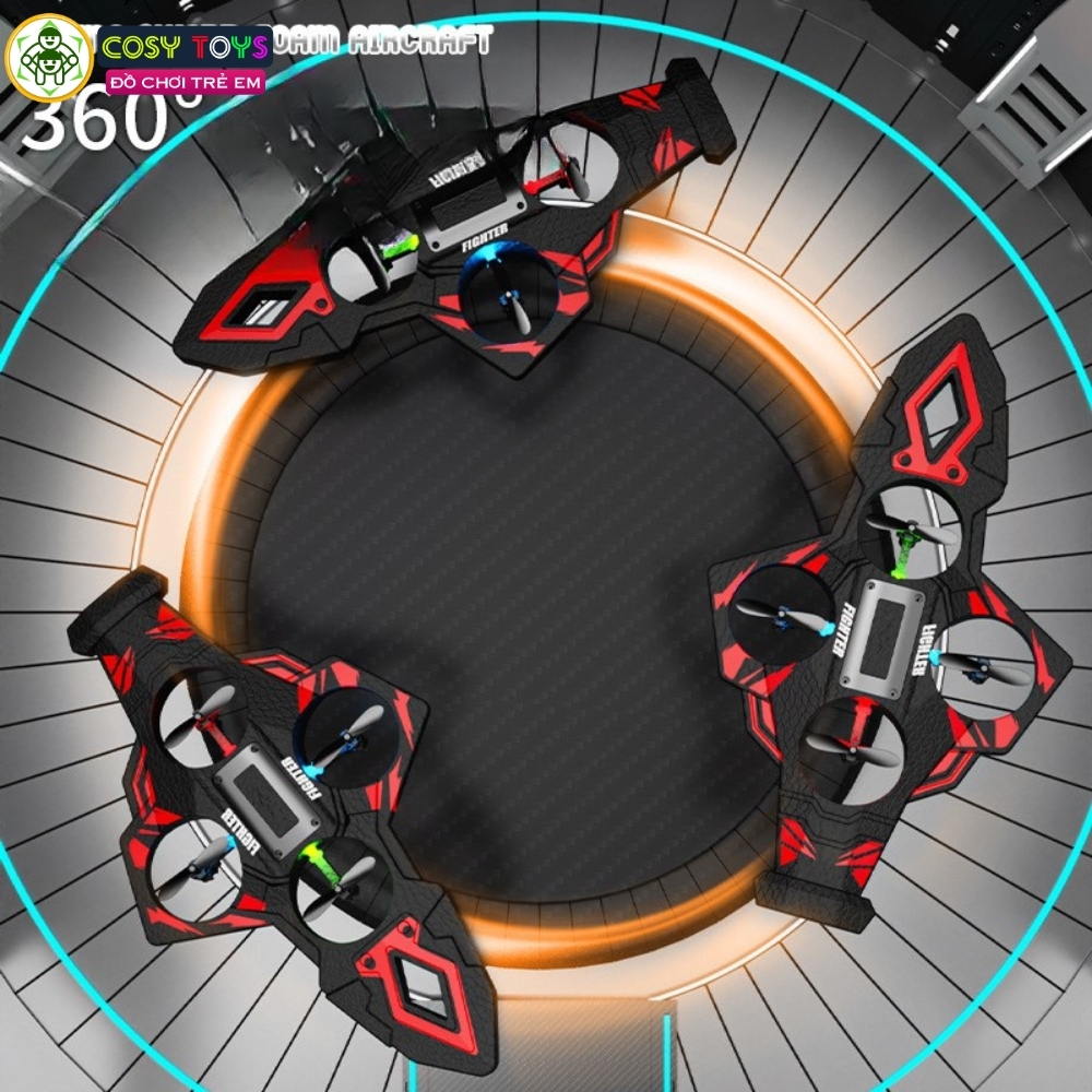 Đồ chơi mô hình máy bay điều khiển từ xa bằng xốp với 4 cánh lớn nhào lộn 360 độ cho bé