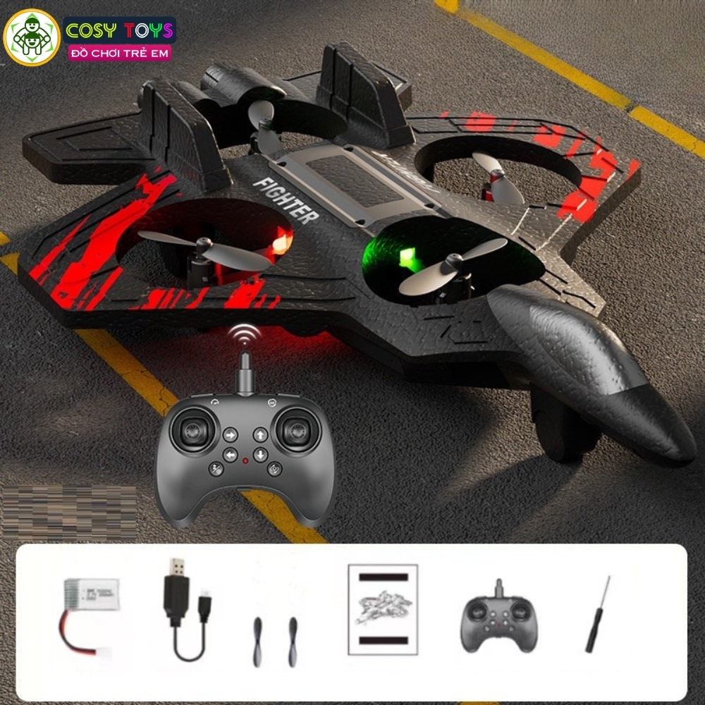 Đồ chơi mô hình máy bay điều khiển từ xa bằng xốp mẫu mới với 4 cánh lớn, có nhào lộn 360 độ cho bé