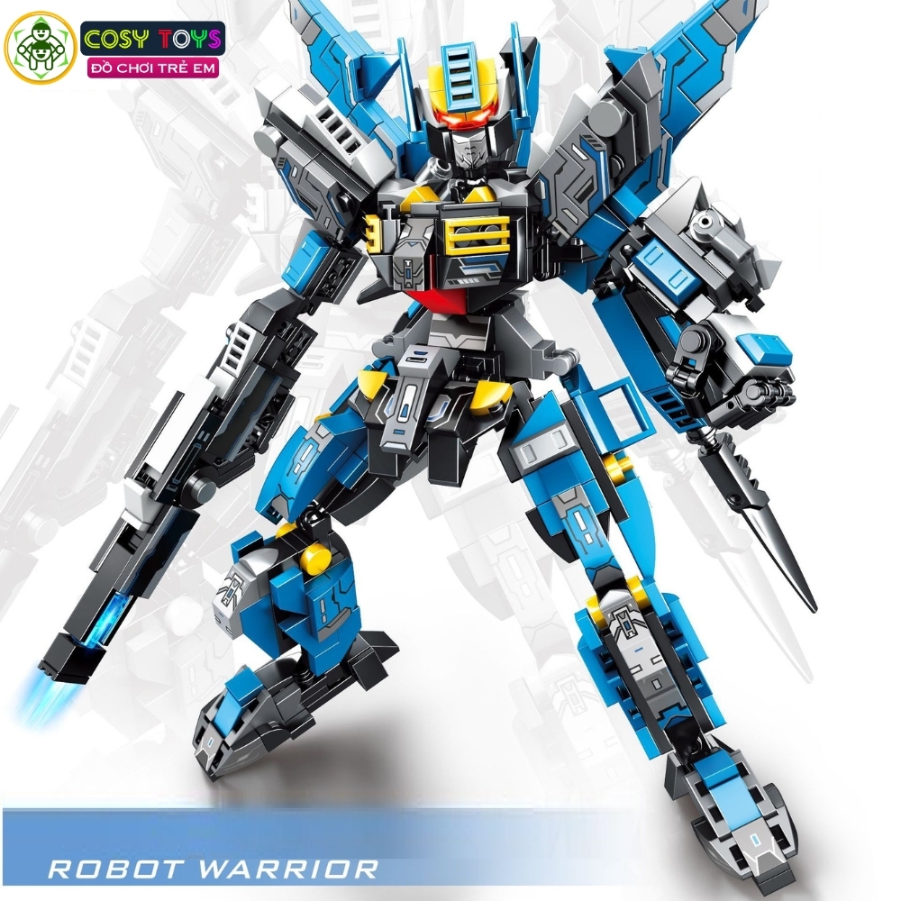 Đồ chơi lắp ghép xếp hình robot Mecha Warior và Universe kèm đôi cánh và kiếm laser với hơn 853 - 459 -574 chi tiết cho bé